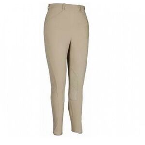 NWT TuffRider Ladies Show Circuit Side Zip Front Pocket Breech In Beige Size 36R